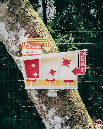 Whimsical Bird Feeder - 3D Printed Design, Digital Craft Bird House, Unique Bird Food Station