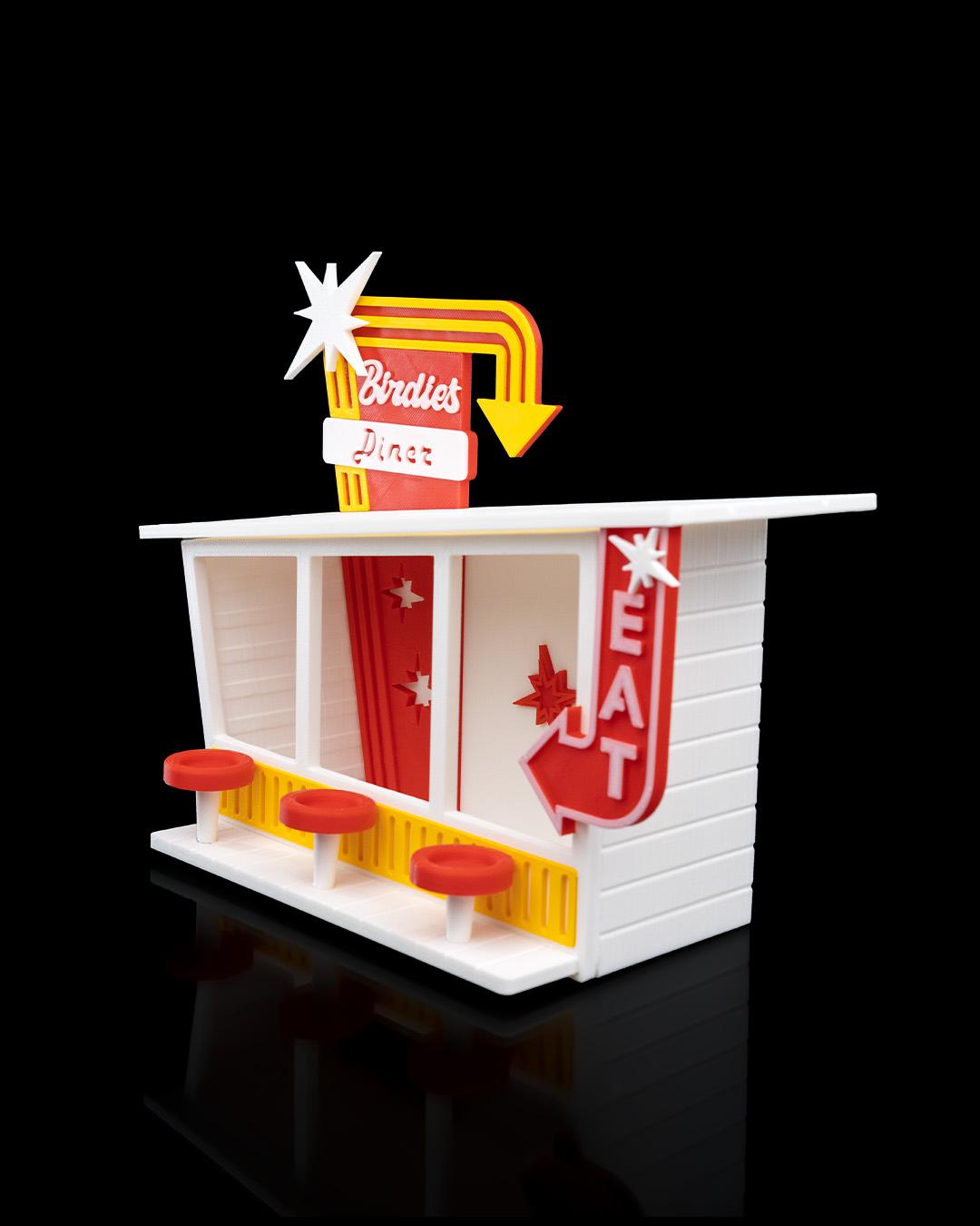 Whimsical Bird Feeder - 3D Printed Design, Digital Craft Bird House, Unique Bird Food Station