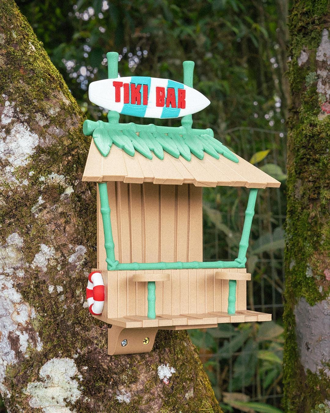 Tiki Bar Bird Feeder - Tropical Bird Feeder, Outdoor Bird Feeder, Whimsical Yard Art, Unique Gift